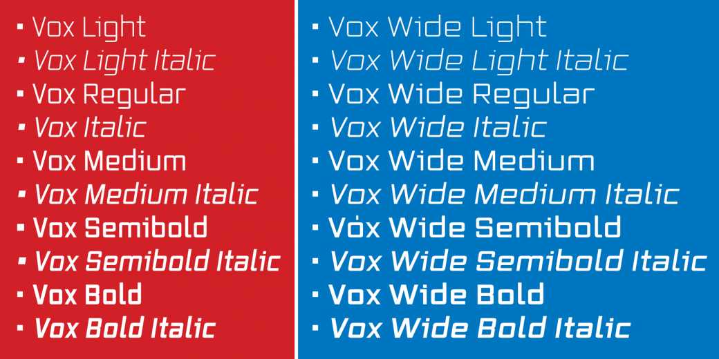 Vox Regular Font preview